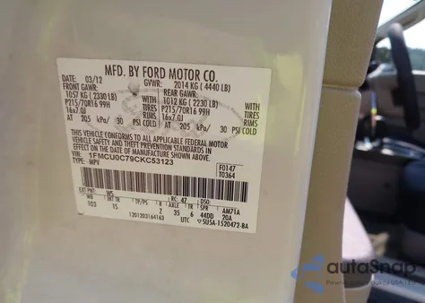 2012 Ford Escape Xls from USA, damaged, VIN 1FMCU0C79CKC53123